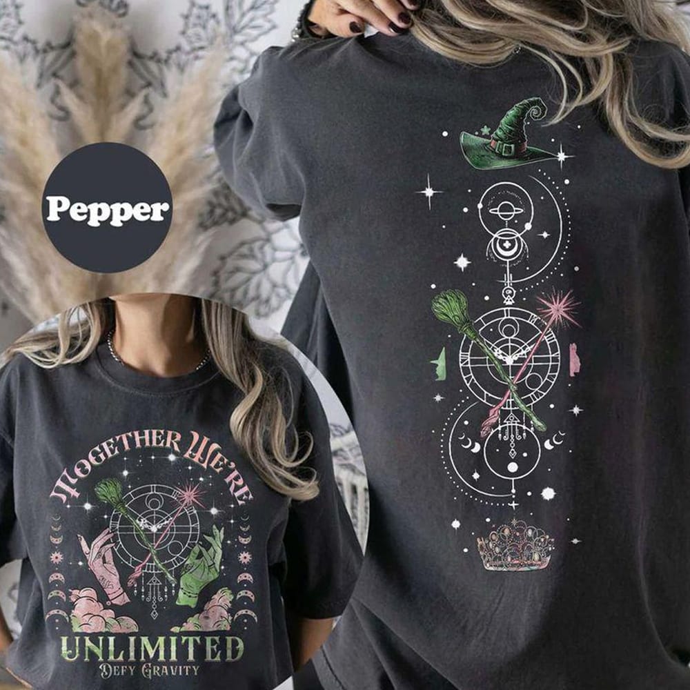 Defy Gravity Broomstick Magic Wand Tee Wicked Together Were Unlimited Comfort Shirts Wizard Movie Fan Tee Y2K Top Streetwear