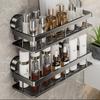 Bathroom Rack, 2-Tier, Strong Suction Cup, Wall-Mounted, Waterproof, Rustproof, Shampoo Rack, Space-Saving, Drainage, No Drilling Required, Easy Insta