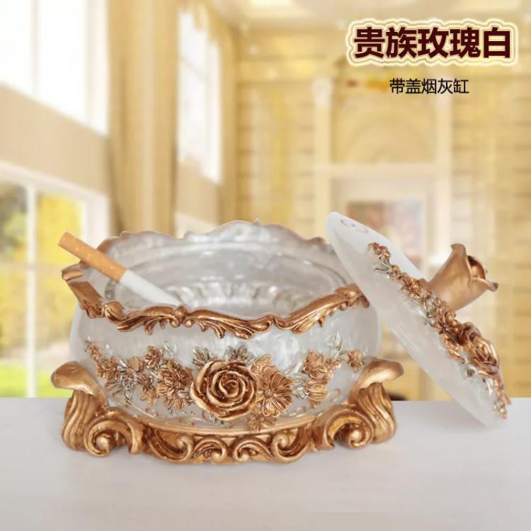Elegant European Ceramic Ashtray Minimalist Vintage Home Decor, Stylish Creative Ashtray Living Room Durable Resin Design