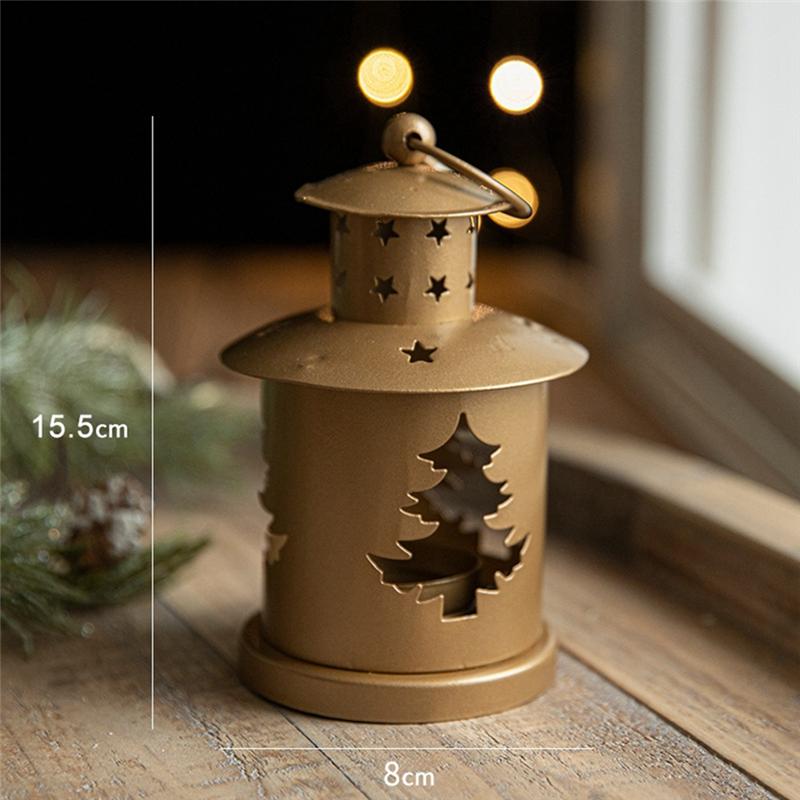 Dobre-Świąteczne Vintage Świecznik Sztuka Żelaza Chata Styl Świąteczny Akcesoria Dekoracyjne