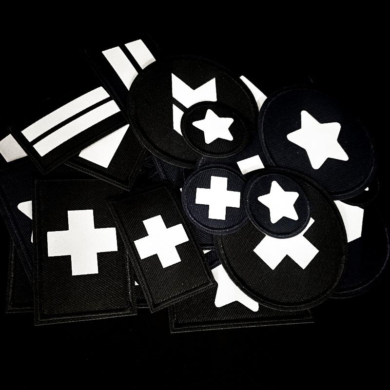 Reflective Embroidery Patches Stars Arrow Diy Accessory Clothes Bags Stickers Heat Press Appliqued Diy Sewing Crafts Applique
