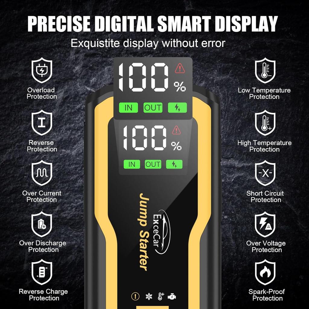 G71A Jump Starter 4000A Car Battery Booster Charger Starter Auto Starting Device Emergency Start Portable Power Bank