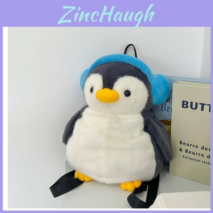 Plush Penguin Backpack For Girls With Breathable Shoulder Straps And Adjustable Fit