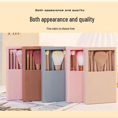 Portable Mirror Makeup Brush Set with Soft Bristles for Powder & Eye Shadow – Travel-Friendly & Affordable