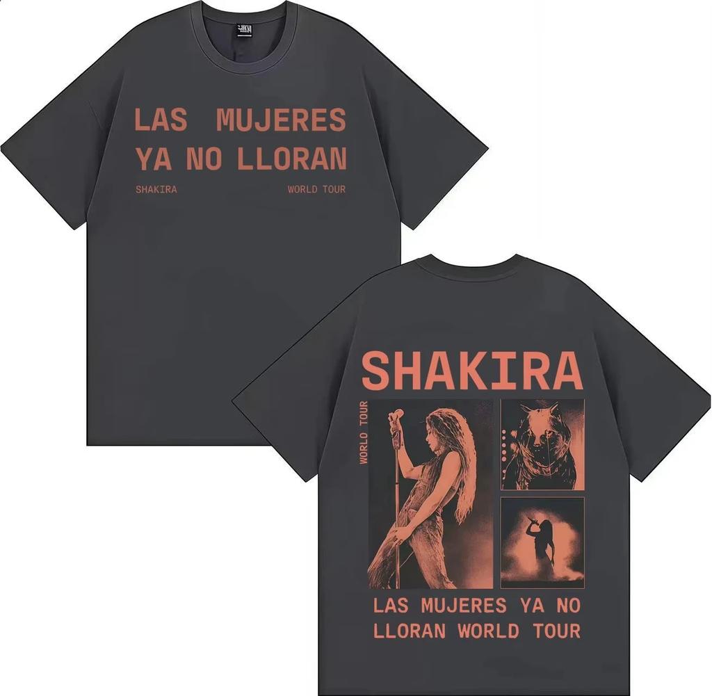 2026 Rapper Shakira Trendy Double Sided Print Tees Fashion Crewneck T-shirt Hipster Mens Gothic Casual Y2K Cozy Short Sleeve Tshrit