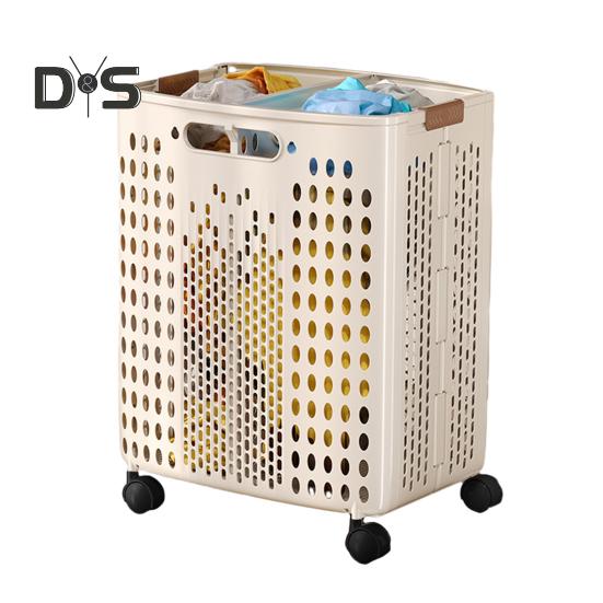 Wäschekorb mit Rädern, großes Fassungsvermögen, faltbares Design, Aufbewahrungskorb mit Rädern und Griff