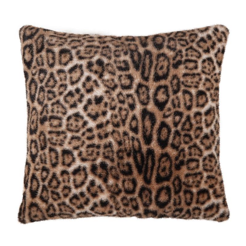 1pcs Beige Brown Leopard Print Polyester Pillow Cover Retro Cushion Case for Living Room Sofa Bed Backrest Decor Only Pillowcase