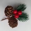 10pcs Artificial Pine Picks With Red Berries For Christmas - DIY Mini Ornaments Christmas Decoration Pine Cones