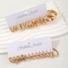 Simple Smooth C-shaped Hoop Earrings Fashion Metal Spring Shaped Earrings Women's Vintage Statement Trendy Zircon