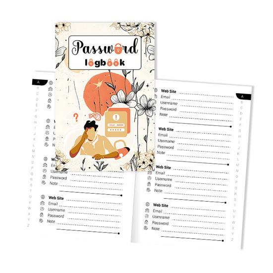 Kniha hesel Malý vázaný deník hesel pro internetové webové stránky Adresa přihlášení Organizér hesel Zápisník pro domácí kancelář