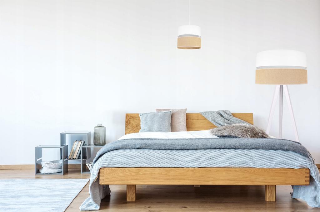 TRIPOD FLOOR LAMP WOODEN LAMPSHADE 45CM WHITE