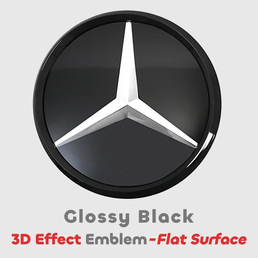 jwlsk5 Front Grille Star Logo 3D Mirror Emblem With LED Lighting Chrome Silver Glossy Matte Black For Mercedes Benz E-Class W213 16-20