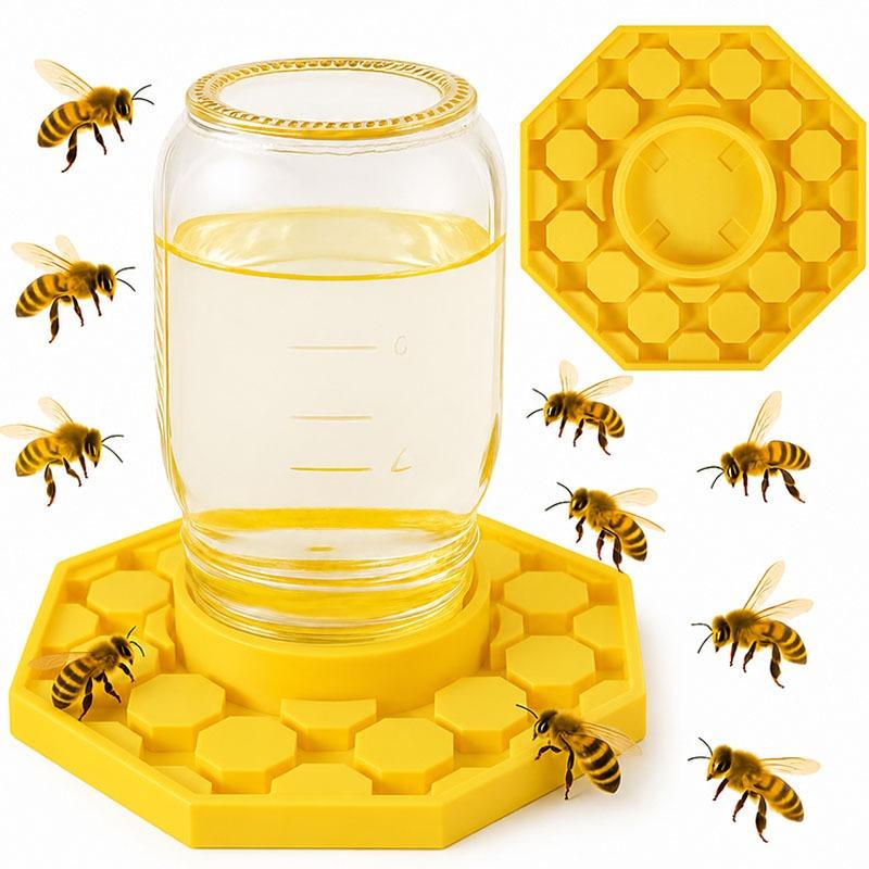 Plastic Safe Bee Feeder with Resting Place Bee-Friendly Watering Station Fits Mason Jars for Garden Patio Bees and Butterflies