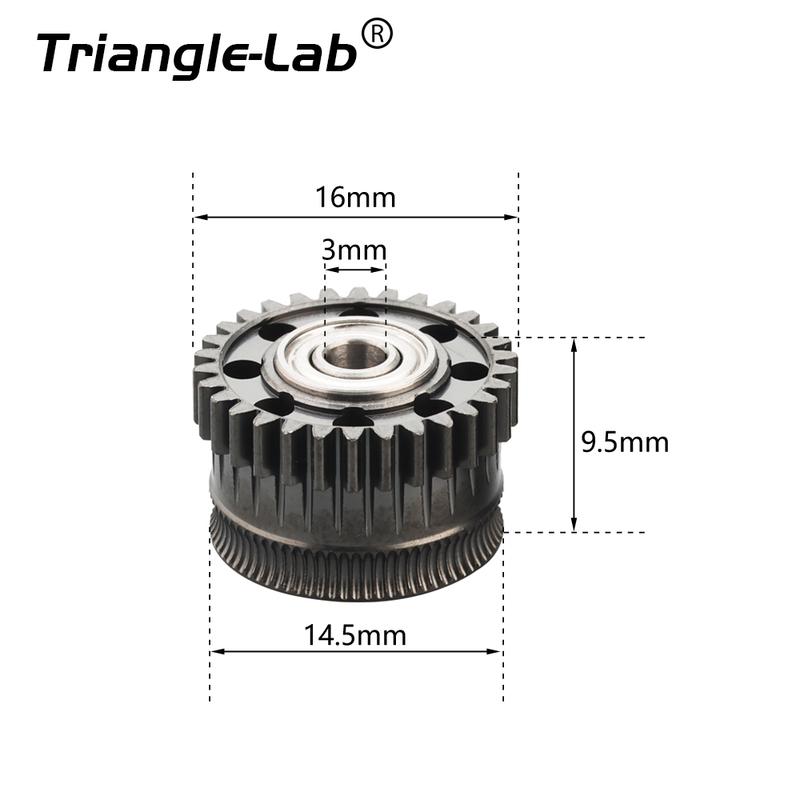 Trianglelab® Upgrade Extruder Gear For Creality K2 serie All Metal Filament Drive Gear For K2 serie Nickel Plated DLC Coating
