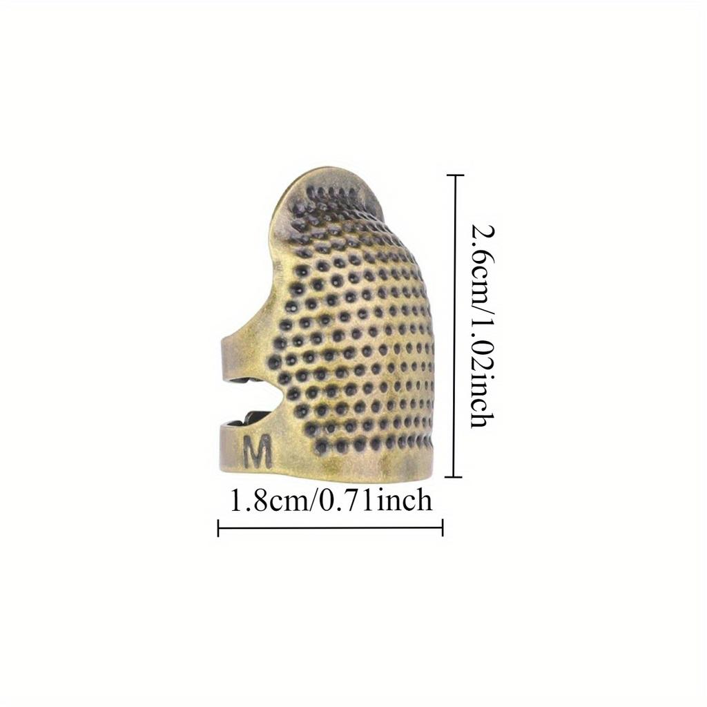 4PCS Sewing Thimble Vintage Finger Protector Antique Long Nail Thimble for Needlework Embroidery Tool Accessories