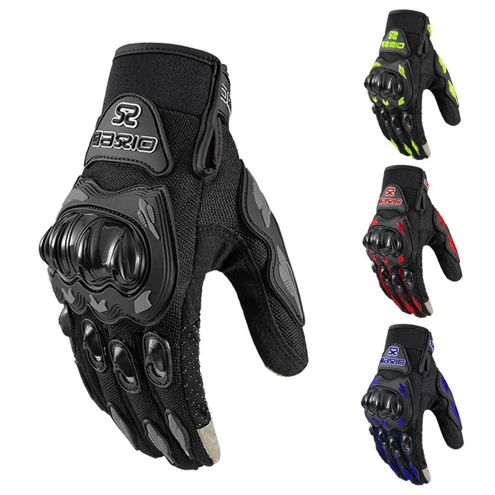 Motorcycle Gloves For Men Breathable Motorcycle Full Finger Guantes Motocross Motorbike Breath Mesh Touch Screen Racing Glove