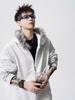 Unisex American Retro Fur Collar Hooded Cardigan