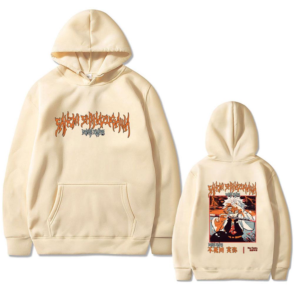 Anime Demon Slayer Shinazugawa Sanemi Graphic Hoodie Men Women High Quality Fleece Hoodies Vintage Hooded Sweatshirt