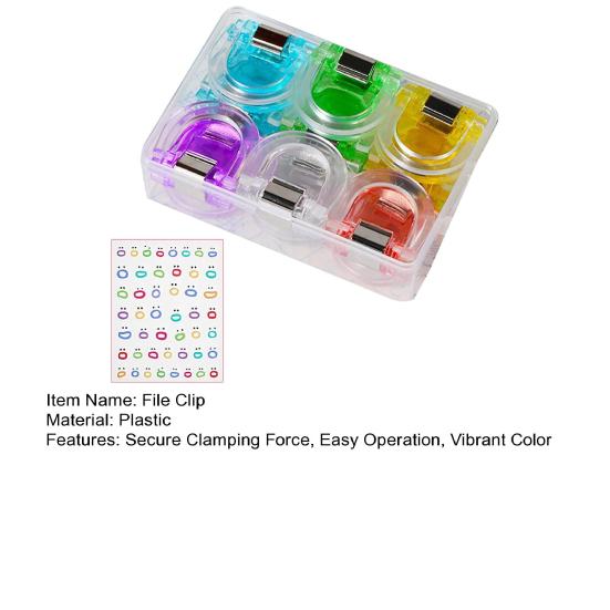 12Pcs Small Clips Transparent Visible Office File Clips Stable Clamping Force Super Convenient Document Clamps