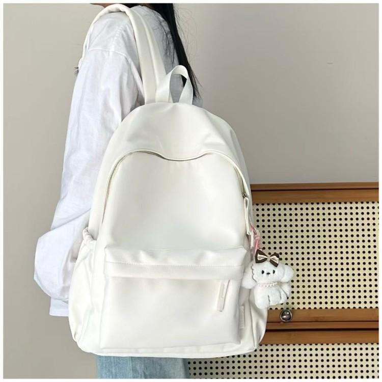Backpack Minimalist Solid Color Lightweight School Bag for Middle High School College Girls Travel Casual Daypack