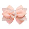 Pink Birthday Hair Bow for Baby 1-6 Years Glitter Sequin Party Hairpin Satin Ribbon Bow with Elastic Tie & Metal Clip Sparkling Number Hair Accessory