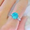 European Style Octagonal Rose Cut High Carbon Diamond & Emerald Women's Ring