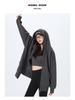 Korean-Style High-End Women's Drop Shoulder Hoodie Sweatshirt - Autumn 2024 Loose Casual Long-Sleeved Cardigan Jacket