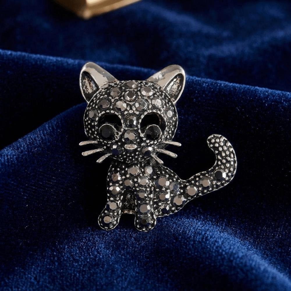 Clothing Accessories Cat Badge Pins Cute Vintage Brooches Lapel Pins Crystal Cat Brooches Gift