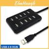 Exceptional 10 Port High Speed Extension Cable Usb 2.0 Double Row Hub Adapter For Laptop Pc