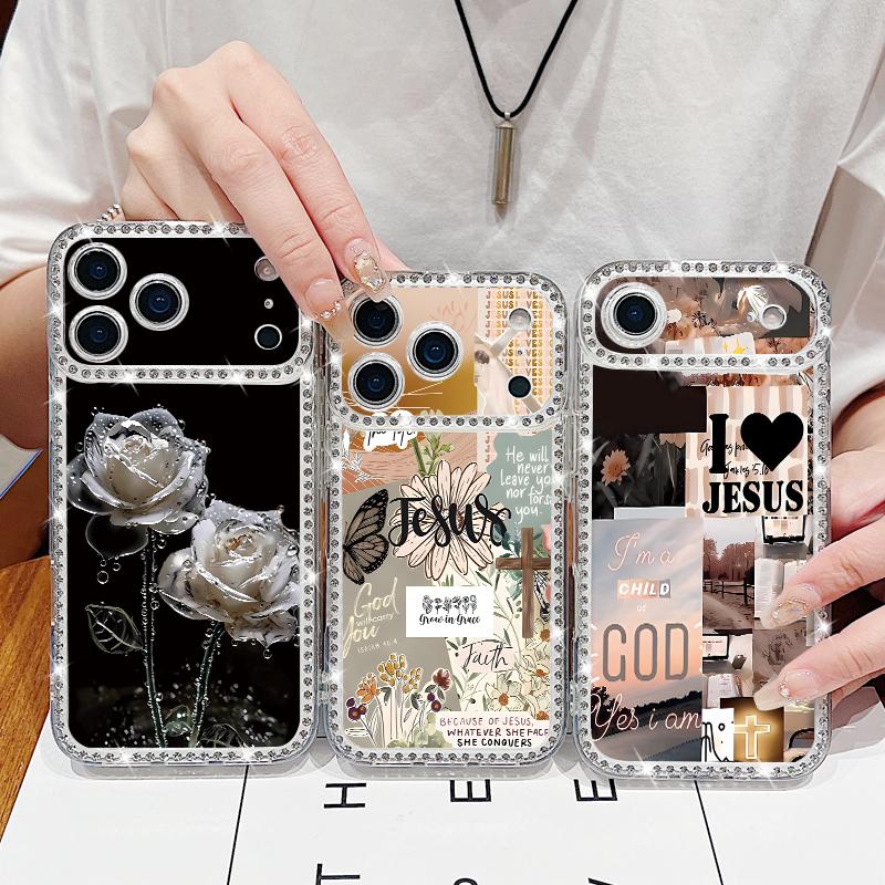 Aircraft Pattern Bling Diamond TPU Case For iPhone 17 Air 16e 16 14 15 13 17 Pro Max 15 16 Plus 17 Shockproof Soft Silicone Phone Cover