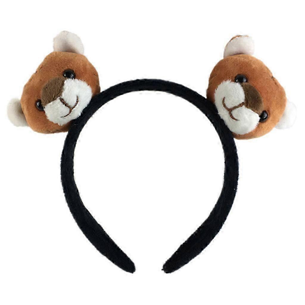 3D Tiger for Head Headband Cosplay Plush Furry Fur Halloween School Roleplay Cosplay for Women Girls Adult Decorations Brown-Good