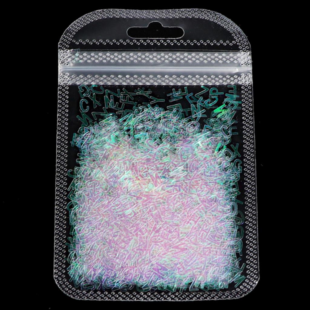 

3D голографические украшения для ногтей для сверкающих английских букв, блестящие пайетки для самостоятельного заполнения кристаллической УФ-эпоксидной смолой формы 1