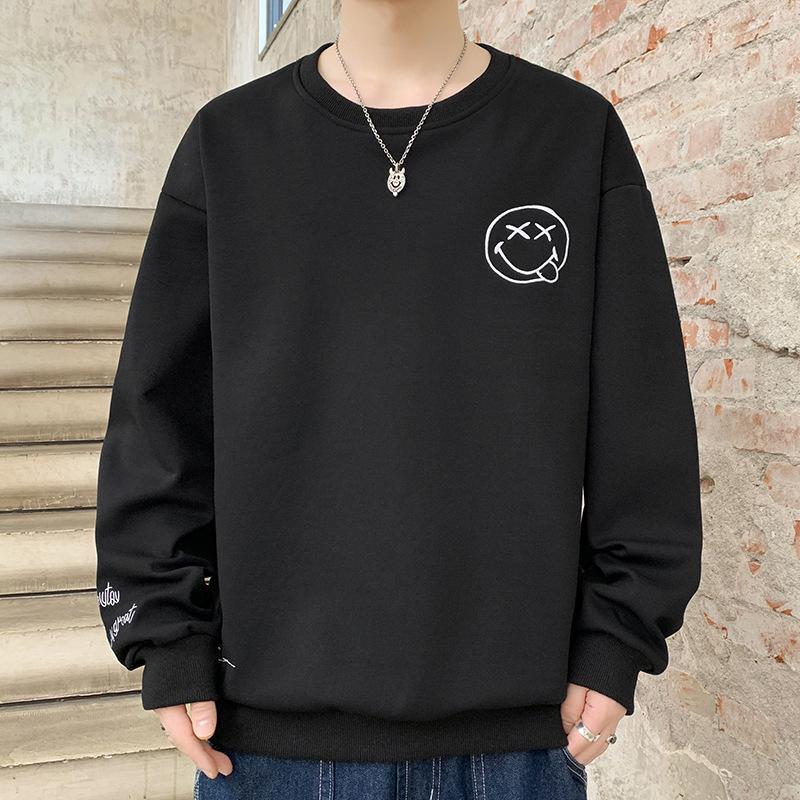 Pulover Smiley Bărbați Primăvară Nou Gât Rotund Cămașă de Fund Tineret Top Casual Larg