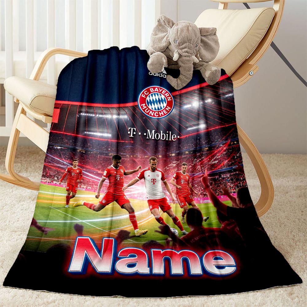 Bayern Munich Dreams Personalized Name Blanket Throw Customizable Blanket Durable Comfort Suitable for Bedding Sofa Living Room Picnics