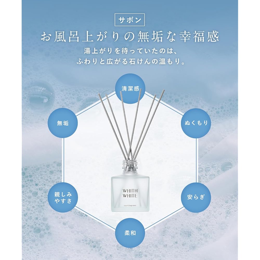 WHITH WHITE Fragrance Reed Diffuser Sticks (2 sticks, approximately 5 months' supply) - Blends