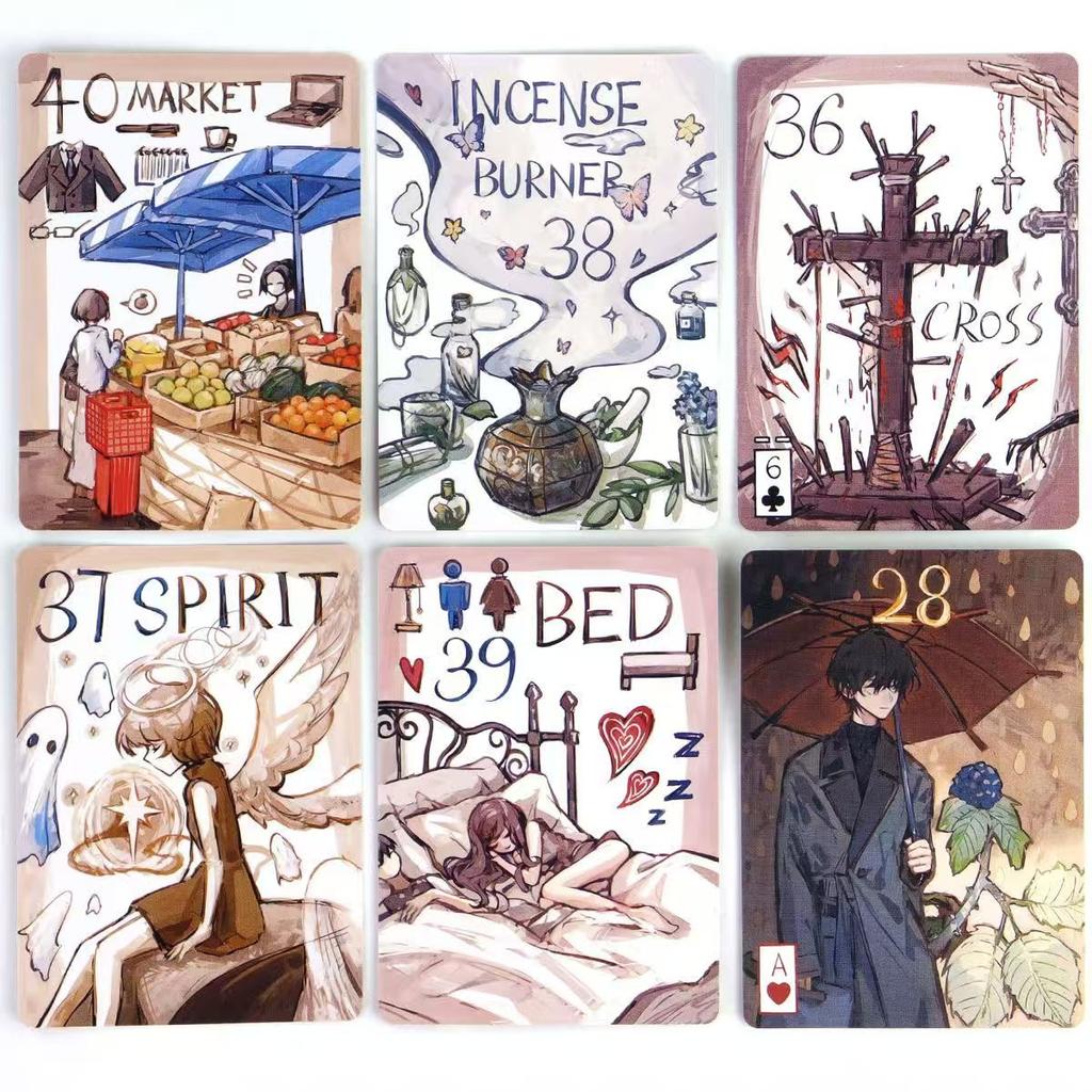 Primitive Lenormand Deck Rana System 9*6cm 42 Pcs Beginner-Friendly Lenormand Cards