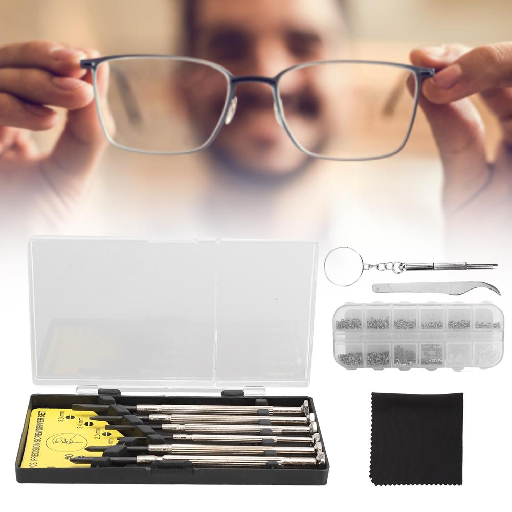 Screwdriver Tweezers Screw Nose Pad Optical Glasses Repairing Maintenance Kit
