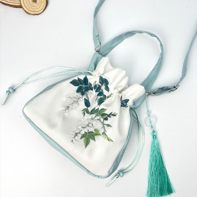 REWELL Embroidered Hanfu Style Crossbody Bag with Tassel