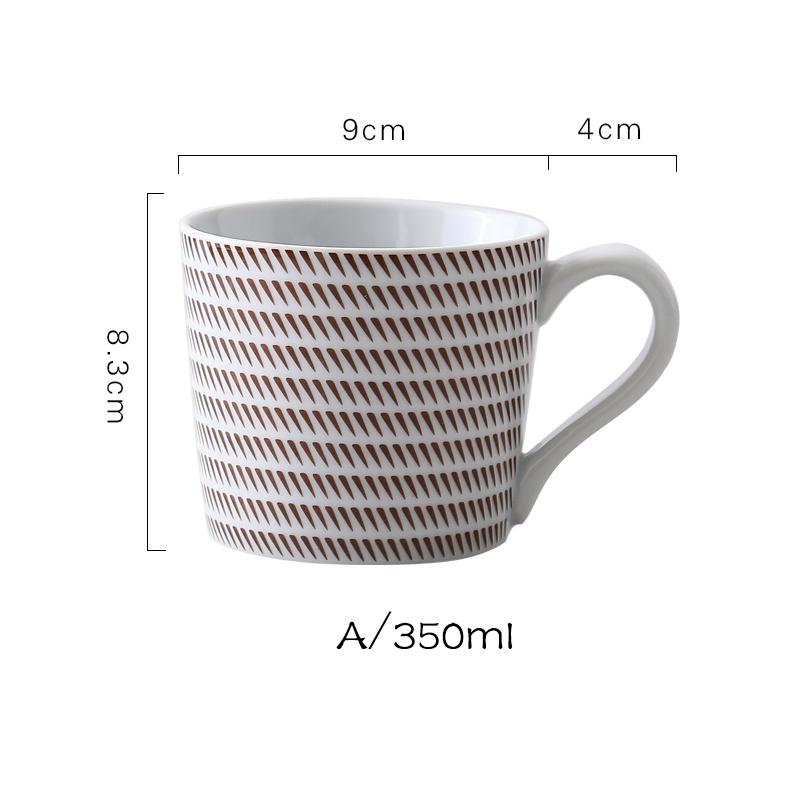 Kubek ceramiczny 350 ml Kubek do kawy Wzór w paski Naczynie do picia Gospodarstwo domowe Retro Kubek do wody z uchwytem Można używać w mikrofalówce