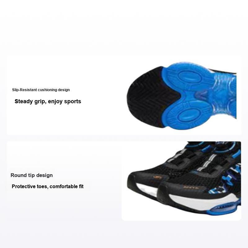 Anta Kids Comfortable Non-Slip Shock Absorbing Low-Top Running Shoes Kids sneaker Black Blue A312325588H-3 38