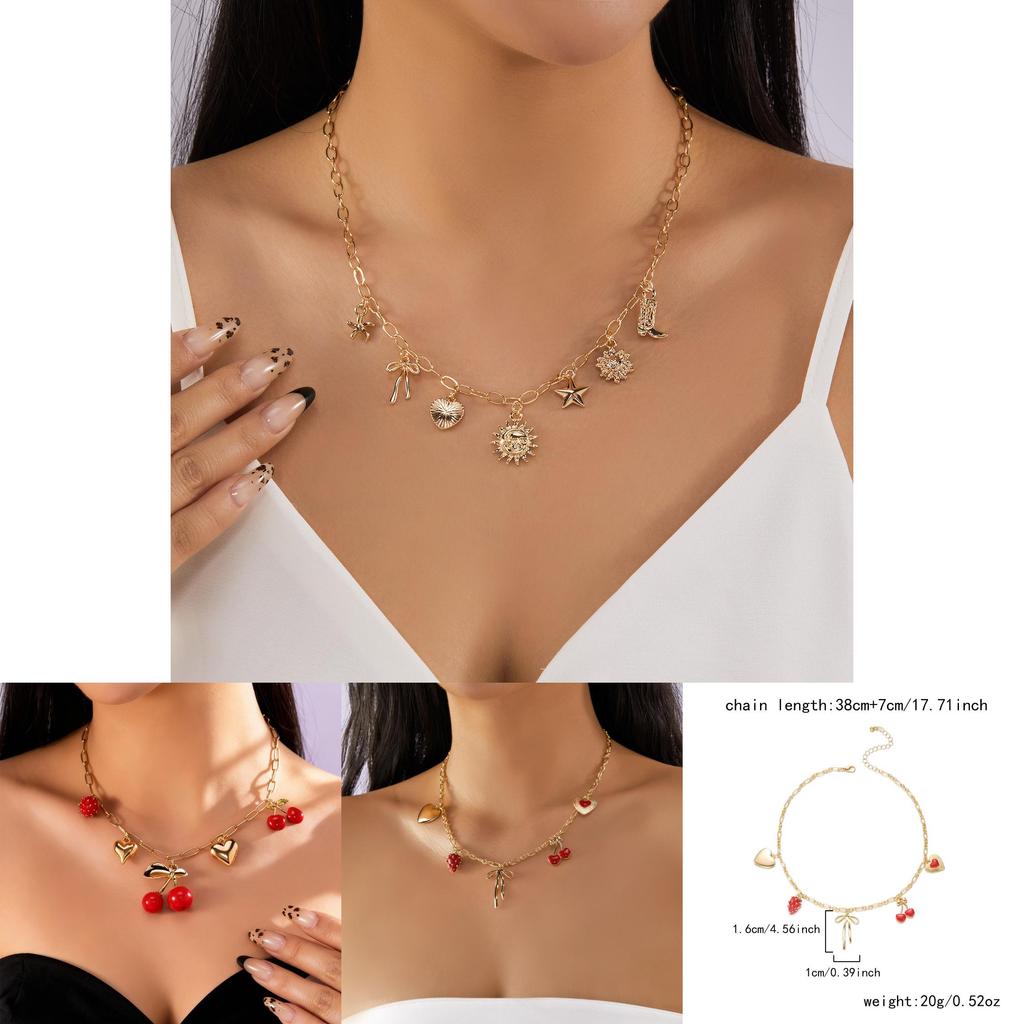 Strawberry Charm Alloy Hand Chain With Butterfly Bow For Girls Summer Fashion