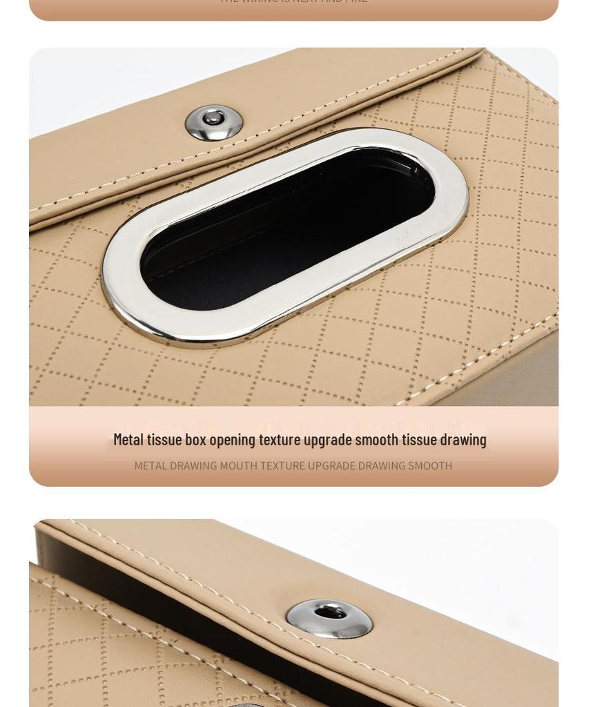 Car Tissue Box: Sun Visor/Seat Back Mountable