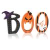 3pcs/set Halloween Boo Signs for Home Table Tiered Tray Decoration Wooden Pumpkin Ornaments Happy Halloween Kids Favors Gifts