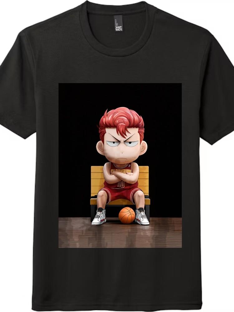 

Slam Dunk Hanamichi Sakuragi Q-Version Printed Tee, Unisex Short - Sleeve Top S