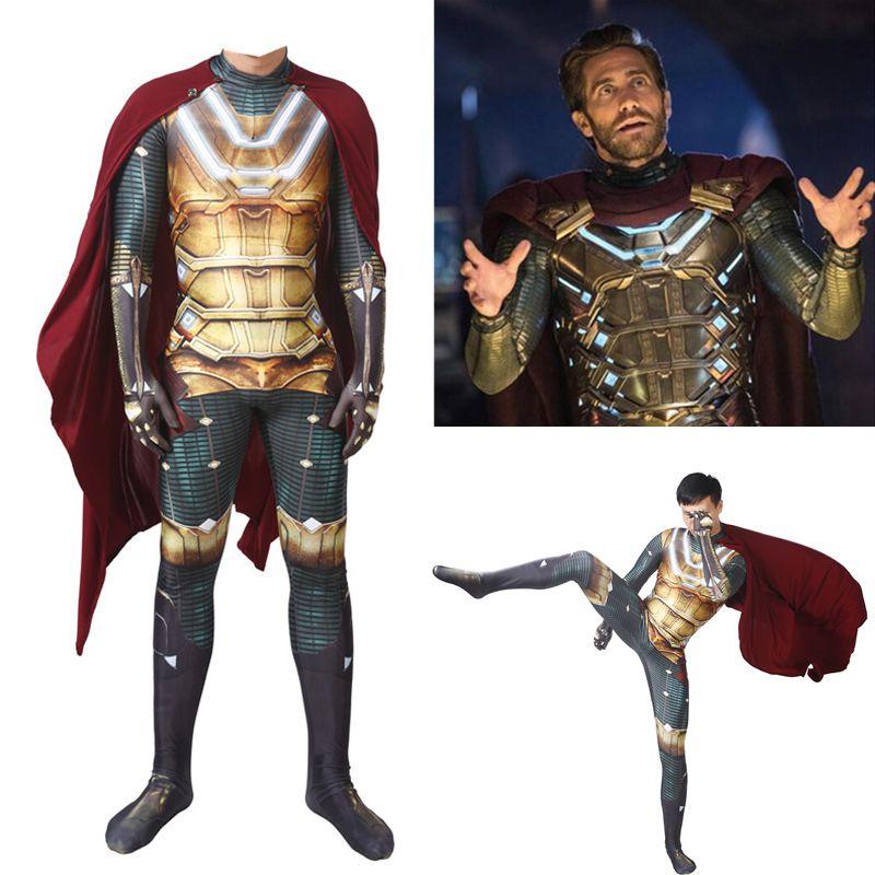 Spider-man Far From Home Mysterio Costume With Detailed Jumpsuit And Cloak**