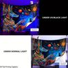2D Blacklight Reactive Anubis Tapestry Trippy Egyptian Home Decor