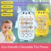 Cute Cartoon Deer Shape Baby Toy Phone Bilingual Learning Modes Chewable Soft Material Music Stories For Infant Early Education