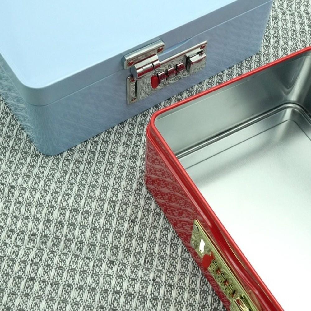 Combination Lock Storage Iron Box Metal Construction Storage Chest Gift Packaging