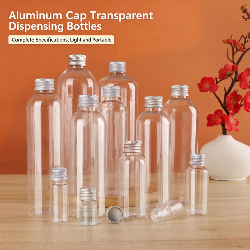 5Ml-500Ml Plastic Bottle Aluminum Cap Transparent Empty Bottle Lotion Sample Cosmetic Dispensing Bottles For Travel