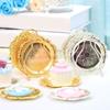 7 Pcs/set Mini Cake Plates Plated Metal Cake Tray Placemat Golden Dining Plates Set  Serving
